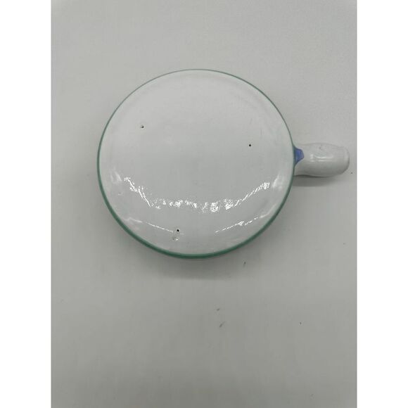 Caleca Italy Ceramic Bowl w/ Handle Hand Painted Dip or Soup Baking Bowl 9 x 3" - Picture 4 of 9